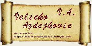 Veličko Azdejković vizit kartica